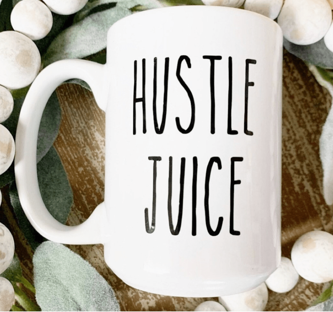 Custom branded Hustle Juice Ceramic Mug for corporate gifting