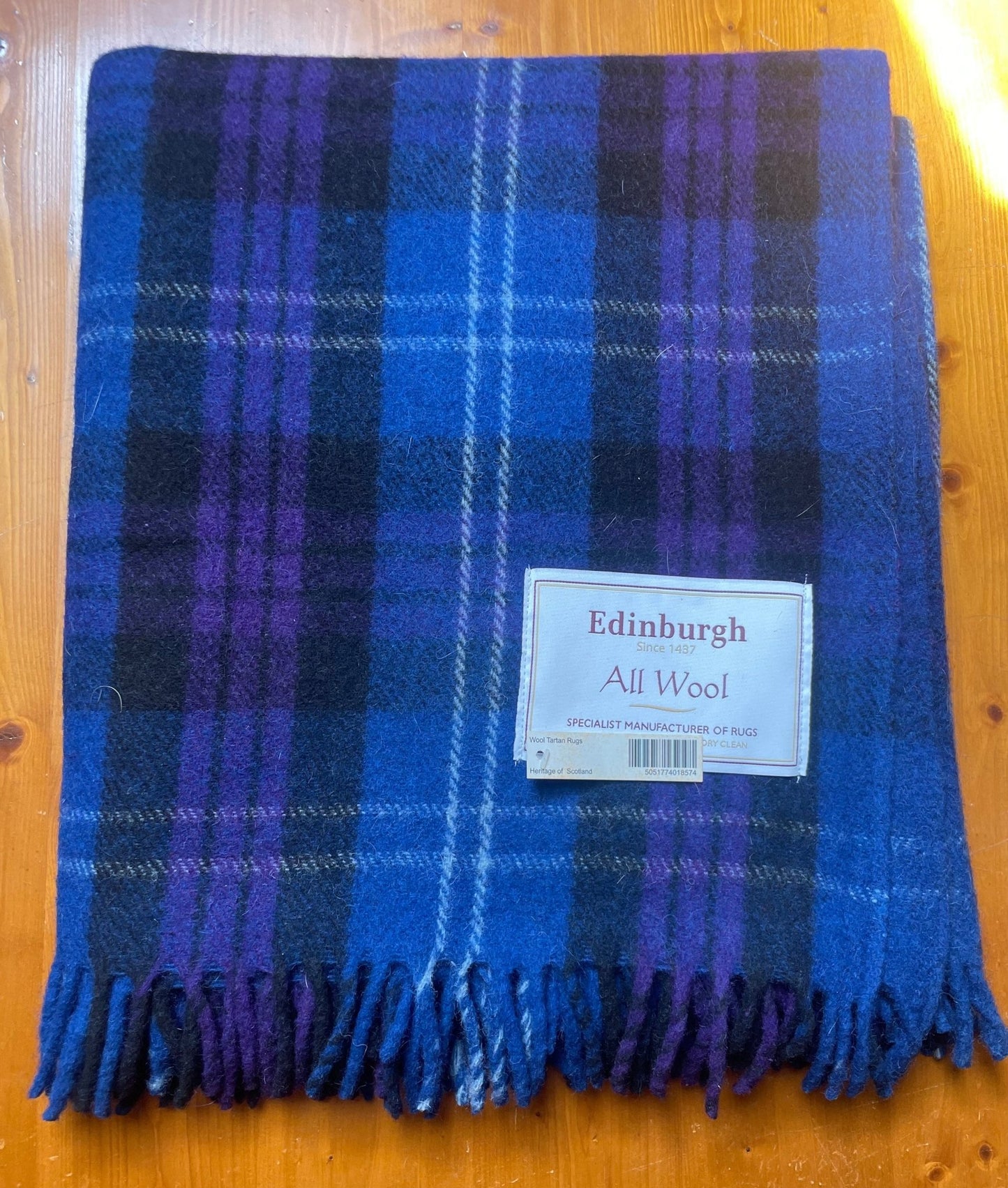 Custom branded Heritage of Scotland Tartan Wool Blanket for corporate gifting