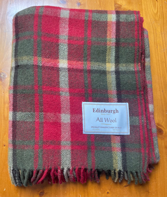Canadian Dark Maple Tartan All Wool Blanket