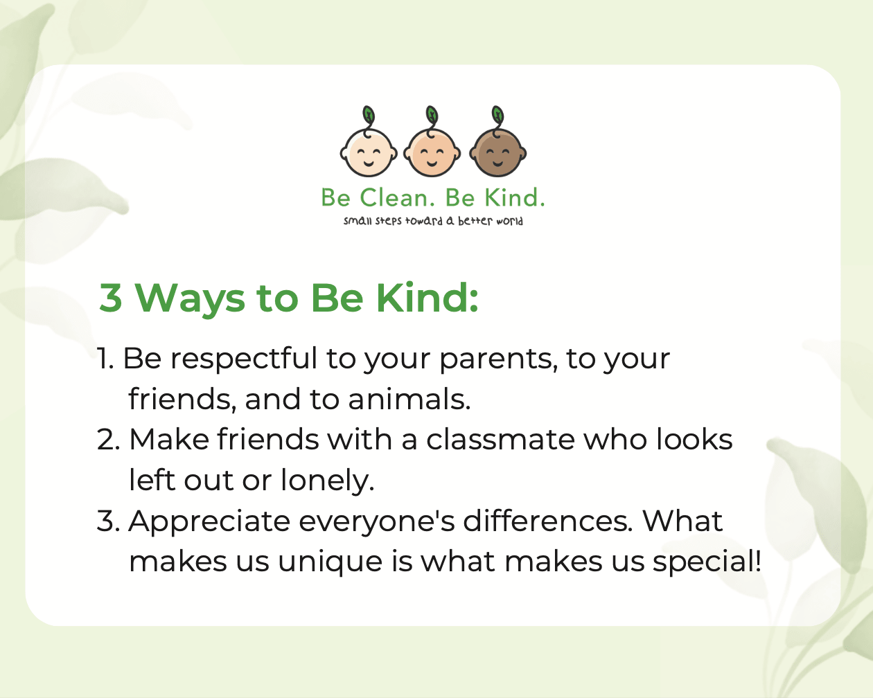 Custom branded Be Clean. Be Kind. Toddler Educational Hygiene Kit for corporate gifting