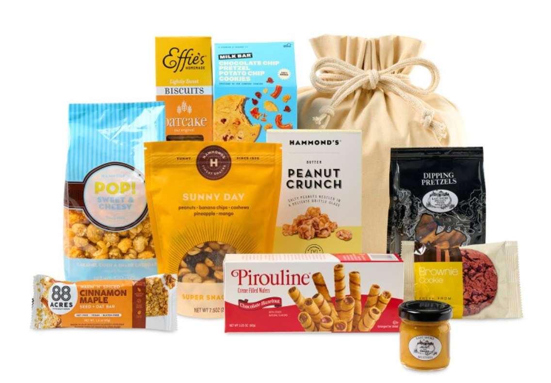 Custom branded Crowd Pleaser Gourmet Gift Bag for corporate gifting
