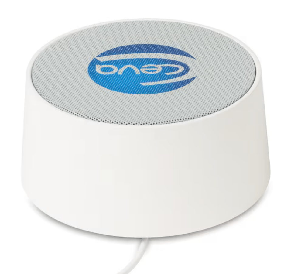 Custom branded R&R Sound Machine for corporate gifting