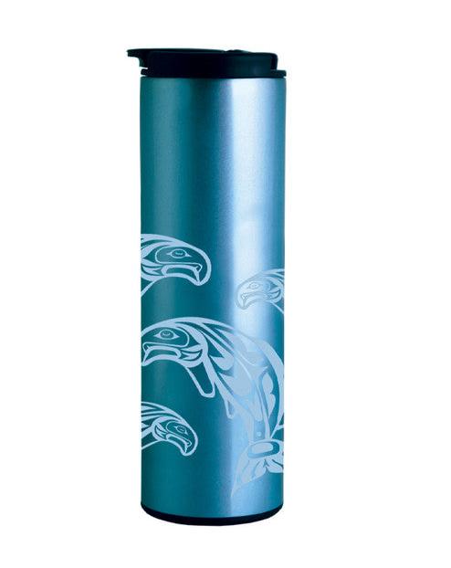 Custom branded Salmon Thermal Tumbler by Anthony Joseph for corporate gifting