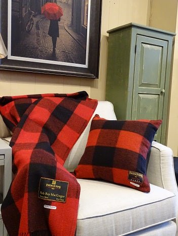 Custom branded Rob Roy Tartan Deluxe Merino Wool Blanket for corporate gifting