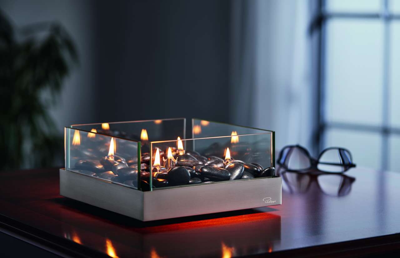 Custom branded Square Fireplace Oil Lamp for corporate gifting