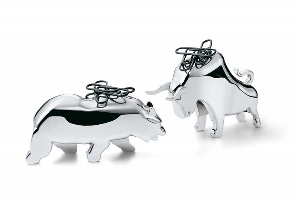bull and bear paperclip holders
