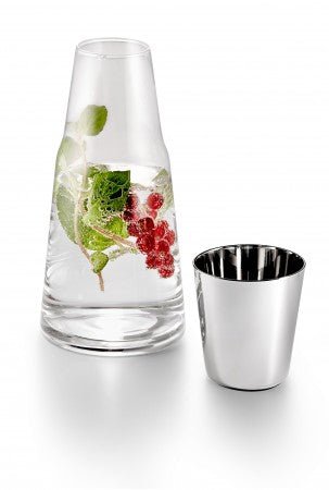 Custom branded H2O pitcher with drinking glass for corporate gifting