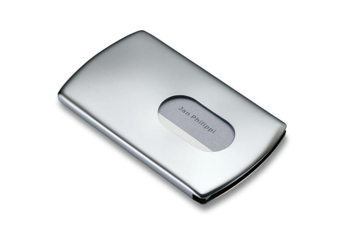 nic business card holder silver