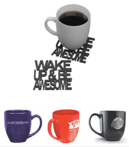 ceramic mug and wake up & be awesome coaster set