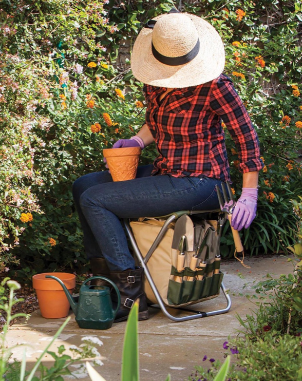 Custom branded Gardener Folding Seat With Tools for corporate gifting