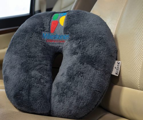 Custom branded Soft Touch Velura™ Travel Pillow for corporate gifting
