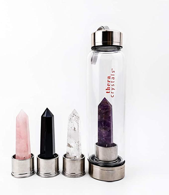 Custom branded Rose Quartz Crystal Bottle for corporate gifting