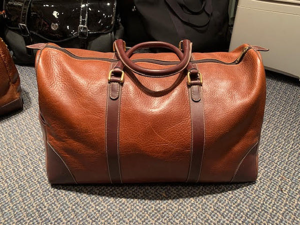 top grain men's leather duffle bag