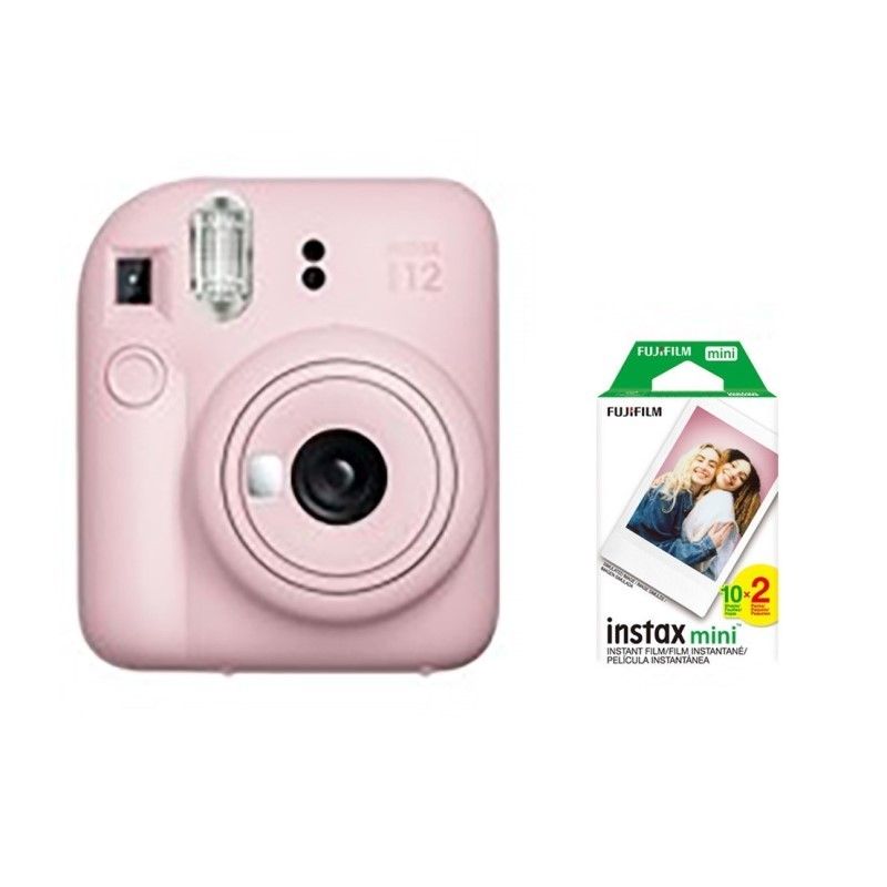 Fujifilm Instax Mini 12 Instant Camera with 20 Pack Film - Clay White