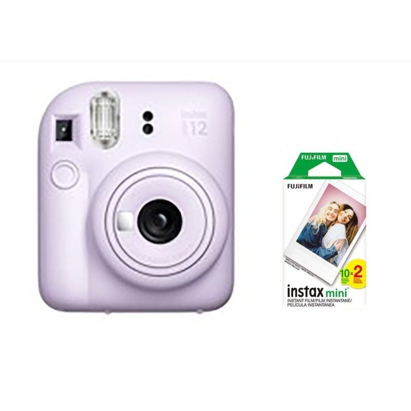 Fujifilm Instax Mini 12 Instant Camera with 20 Pack Film - Clay White