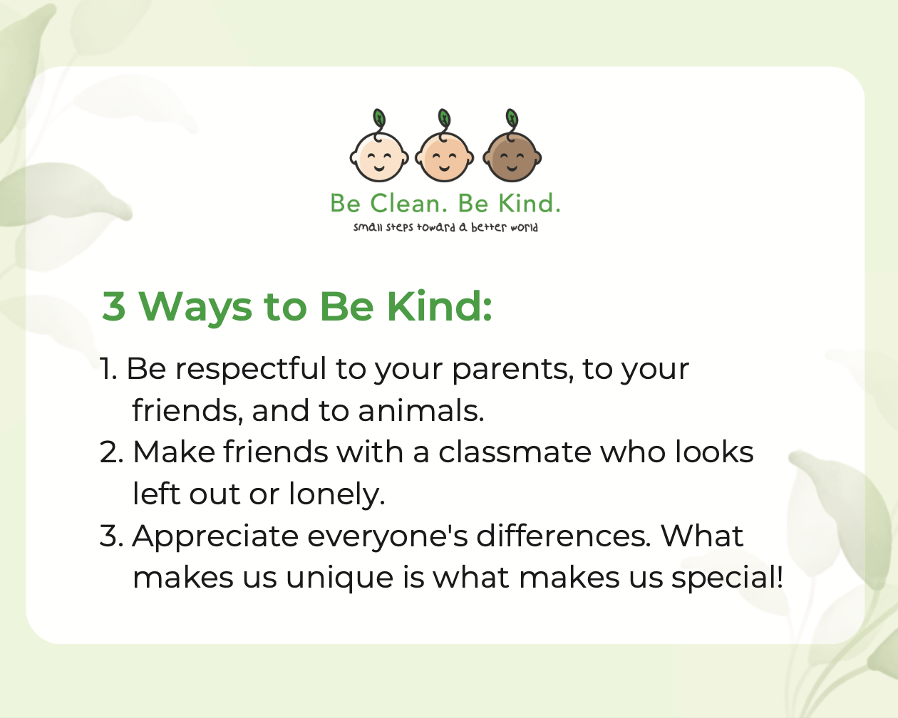 Be Clean. Be Kind. Toddler Educational Hygiene Kit