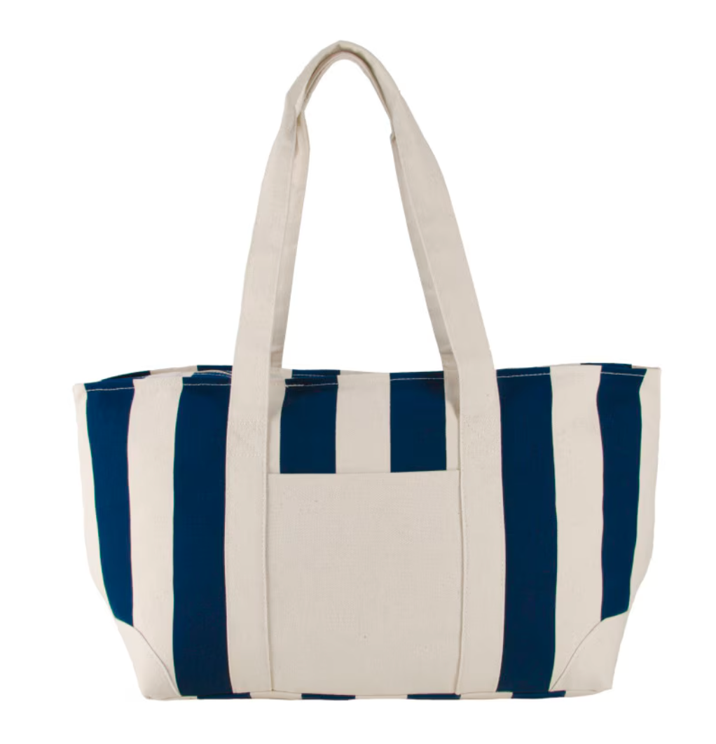 Large Striped Canvas Tote