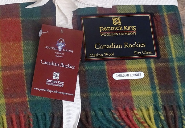 canadian rockies tartan deluxe merino wool blanket