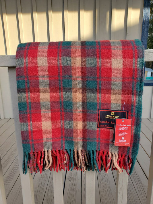 canadian dark maple tartan wool blanket