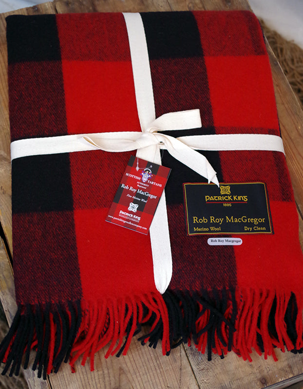 rob roy tartan deluxe merino wool blanket