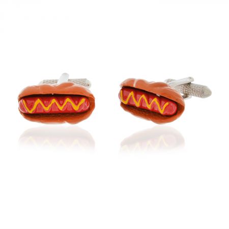 sausage on a bun cufflinks