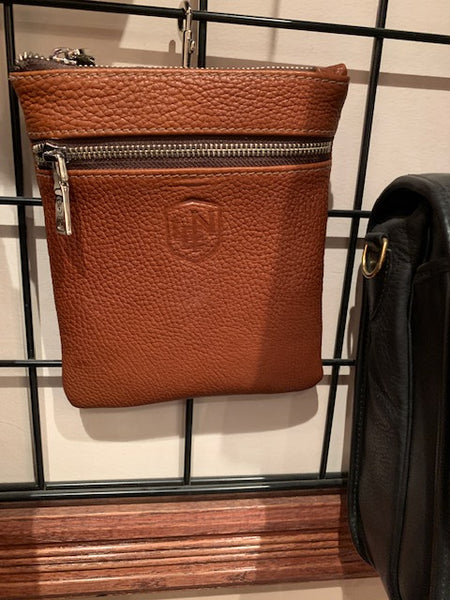 top grain leather golf valuables bag