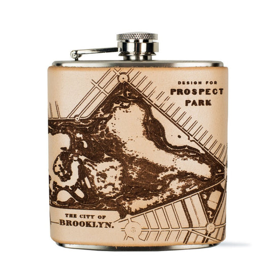 leather city map flask
