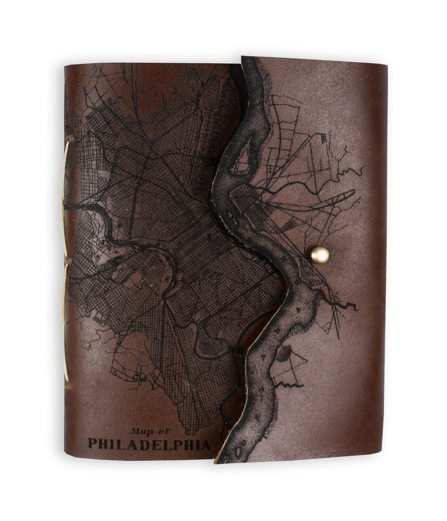 journal cover with hand-bound journal small dark brown