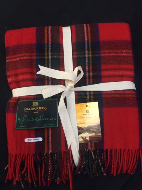 royal stewart tartan deluxe merino wool blanket