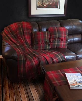 tartan throw pillows 22" x 22"