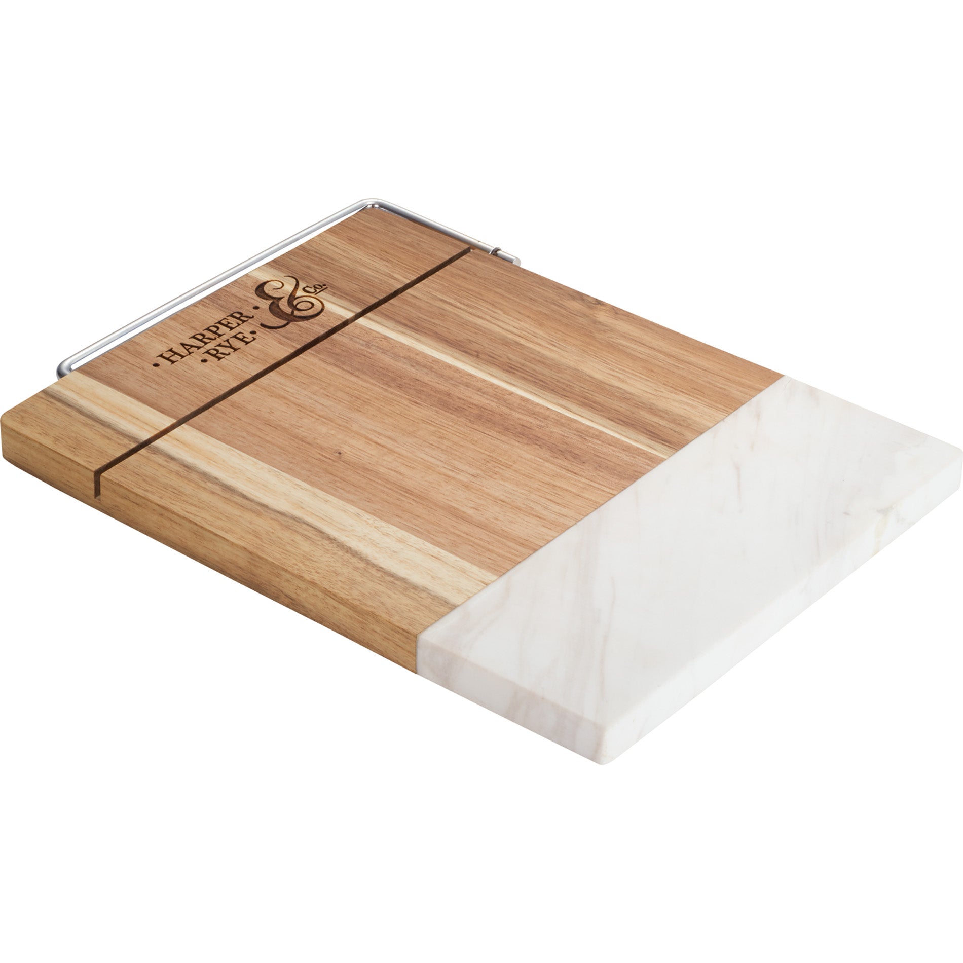 house warming: marble and acacia cheese cutting board