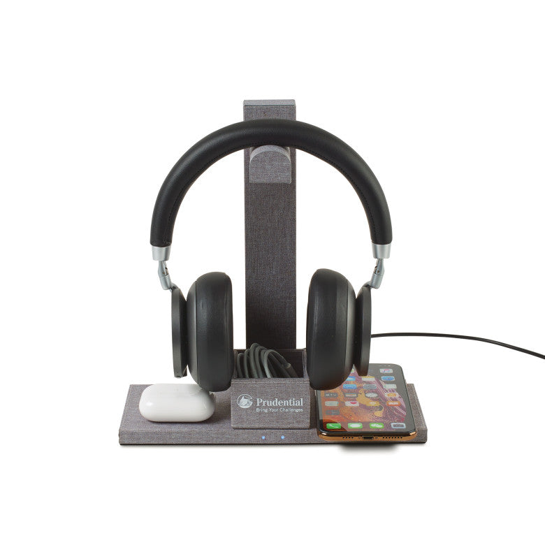 truman dual wireless charger and headphone stand